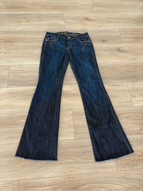 Lush Dark Blue Flare Jeans